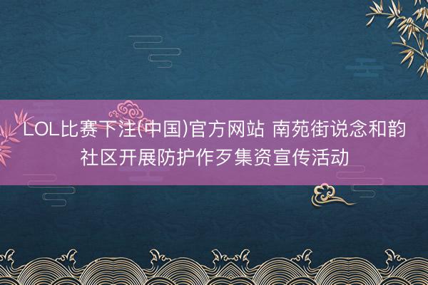 LOL比赛下注(中国)官方网站 南苑街说念和韵社区开展防护作歹集资宣传活动